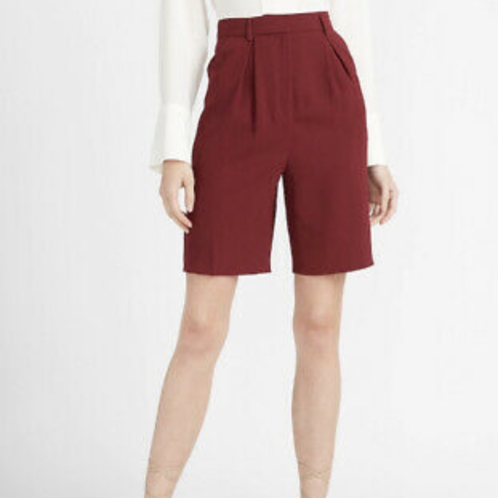 Express burgundy Bermuda shorts
